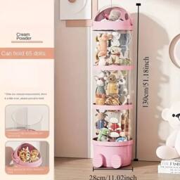 FLAVORA 130cm Pink-Animal Storage Tube Adjustable Transparent Plush Toy in Pink - Size: 500mm - thumbnail 1