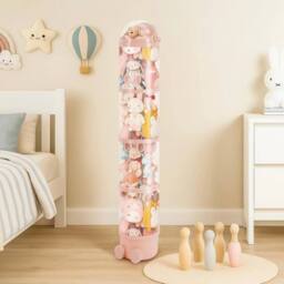 FLAVORA 130cm Pink-Animal Storage Tube Adjustable Transparent Plush Toy in Pink - Size: 500mm - thumbnail 4