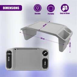 Havendro Grey Portable Bed Tray & Drink Holder Laptop Serving Table - thumbnail 2