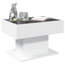Berkfield Home Coffee Table with LED White 70x50x45 cm Engineered Wood - Size: 70 x 50 x 45 cm - thumbnail 5