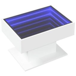 Berkfield Home Coffee Table with LED White 70x50x45 cm Engineered Wood - Size: 70 x 50 x 45 cm - thumbnail 3