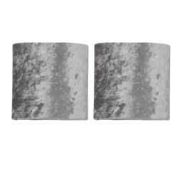 First Choice Lighting Set of 2 Grey Crushed Velvet 15.5cm Table Lamp Shades - thumbnail 1