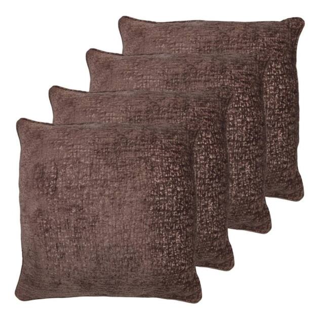 HomeSpace Direct Belmont Cushions 4 Pack in Brown - Size: 55 cm x 55 cm - image 1
