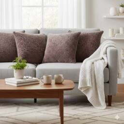 HomeSpace Direct Belmont Cushions 4 Pack in Brown - Size: 55 cm x 55 cm - thumbnail 2