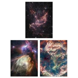 Artery8 Wall Art Print Pack of 3 NASA James Webb Images Rho Ophiuchi Cassiopeia A SMC Galaxy Star Formation Large Poster Set - thumbnail 1