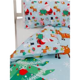 Peppa Pig Santa Reversible Duvet Set in Blue - Size: Single - thumbnail 5