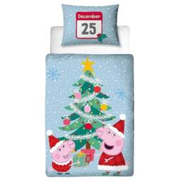 Peppa Pig Santa Reversible Duvet Set in Blue - Size: Single - thumbnail 2