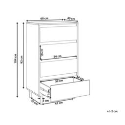Wyld and Coco 4-Drawer Chest Dark Brown with Black Metal Legs 60x40x104 - thumbnail 3