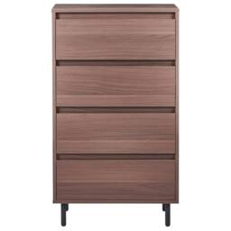Wyld and Coco 4-Drawer Chest Dark Brown with Black Metal Legs 60x40x104 - thumbnail 5