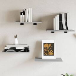 Berkfield Home Durable Wall Shelves 4 pcs Grey Sonoma 40x30x1.5 cm Engineered Wood - thumbnail 2