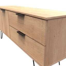 Ready Assembled 2 U Fuji 2 Drawer 2 Door Wide Sideboard (Ready Assembled) in Natural - Size: Large - thumbnail 4