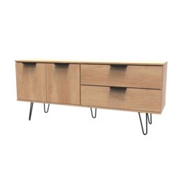Ready Assembled 2 U Fuji 2 Drawer 2 Door Wide Sideboard (Ready Assembled) in Natural - Size: Large - thumbnail 3