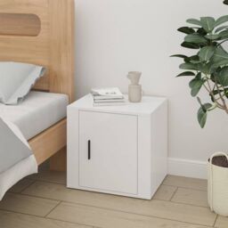 Berkfield Home Bedside Cabinet High Gloss White 50x39x47 cm - Size: 50 x 39 x 47 cm