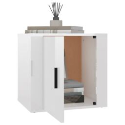 Berkfield Home Bedside Cabinet High Gloss White 50x39x47 cm - Size: 50 x 39 x 47 cm - thumbnail 4