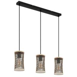 Netlighting Mali Bar Pendant Ceiling Light Matt Black 3x E27 - thumbnail 2