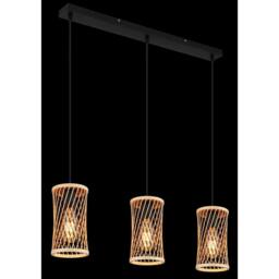 Netlighting Mali Bar Pendant Ceiling Light Matt Black 3x E27 - thumbnail 5