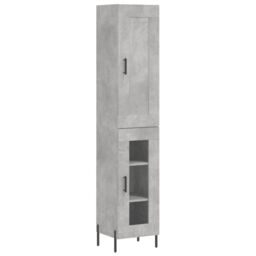 Berkfield Home Highboard Concrete Grey 34.5x34x180 cm Engineered Wood - thumbnail 2