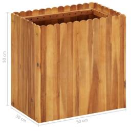 Berkfield Home Garden Raised Bed 50x30x50 cm Solid Acacia Wood in Brown - Size: 50 x 30 x 50 cm - thumbnail 5
