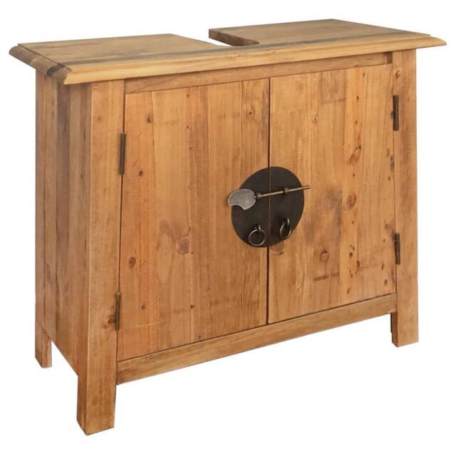 Berkfield Home Bathroom Set 5 Pieces Solid Pinewood in Brown - image 1