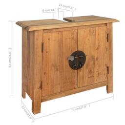 Berkfield Home Bathroom Set 5 Pieces Solid Pinewood in Brown - thumbnail 8