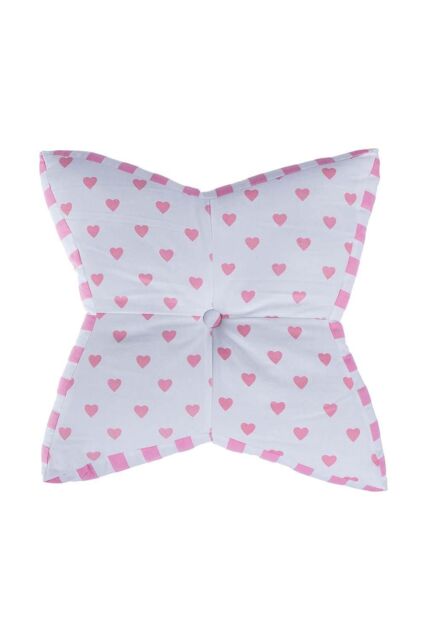 Homescapes Pink Hearts Star Floor Cushion - image 1