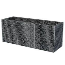 Berkfield Home Gabion Raised Bed Steel 270x90x100 cm in Silver - Size: 270 x 90 x 100 cm - thumbnail 3