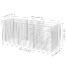 Berkfield Home Gabion Raised Bed Steel 270x90x100 cm in Silver - Size: 270 x 90 x 100 cm - thumbnail 6