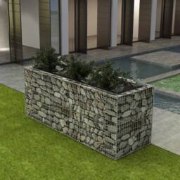 Berkfield Home Gabion Raised Bed Steel 270x90x100 cm in Silver - Size: 270 x 90 x 100 cm - thumbnail 1