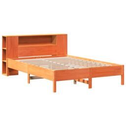 Berkfield Home Bookcase Bed without Mattress Wax Brown 150x200 cm King Solid Wood Pine - thumbnail 3