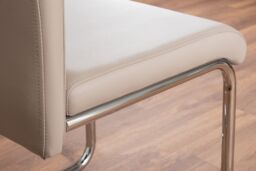 FurnitureboxUK Giovani Grey White Modern High Gloss & Glass Dining Table & 4 Lorenzo Chairs Set in Beige - thumbnail 4
