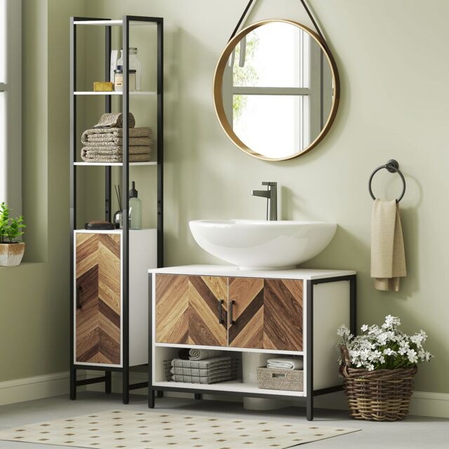 HOMCOM Bathroom Under Sink Cabinet for Basin with or without Pedestal - image 1