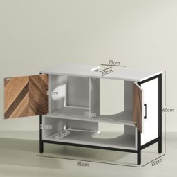 HOMCOM Bathroom Under Sink Cabinet for Basin with or without Pedestal - thumbnail 3