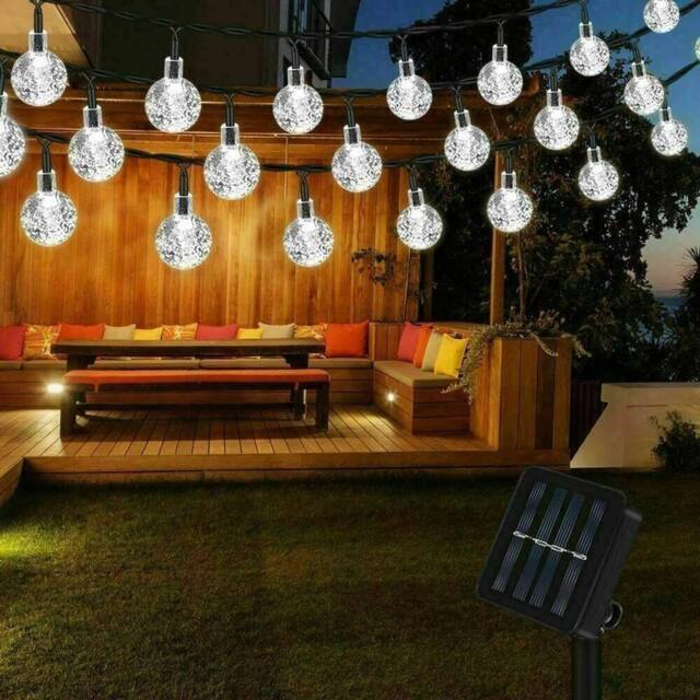 VOGREX 12M-100LED Cold White LED Ball Solar Light Retro Ball in Cool White - image 1
