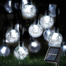 VOGREX 12M-100LED Cold White LED Ball Solar Light Retro Ball in Cool White - thumbnail 3