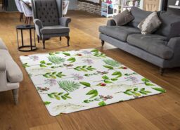 Benjamin Tate Design Selection Of Leaves & Flowers Rug in Natural - Size: Large - thumbnail 2