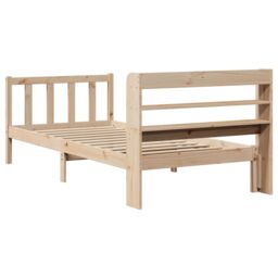 Berkfield Home Bed Frame without Mattress 100x200 cm Solid Wood Pine in Brown - thumbnail 6