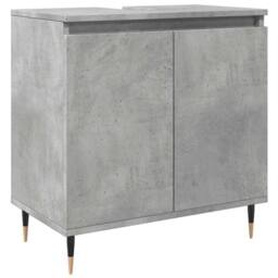 Berkfield Home 3 Piece Bathroom Furniture Set Concrete Grey Engineered Wood - thumbnail 8