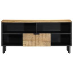 Berkfield Home TV Cabinet Brown 100x33x46 cm Solid Wood Mango - Size: 100 x 33 x 46 cm - thumbnail 1