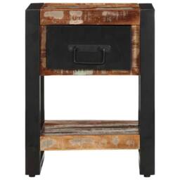 Berkfield Home Bedside Cabinet Multicolour 35x34x45 cm Solid Wood Reclaimed - Size: 35 x 34 x 45 cm