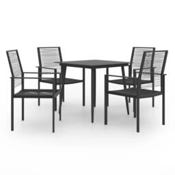 Berkfield Home 5 Piece Garden Dining Set in Black - thumbnail 2