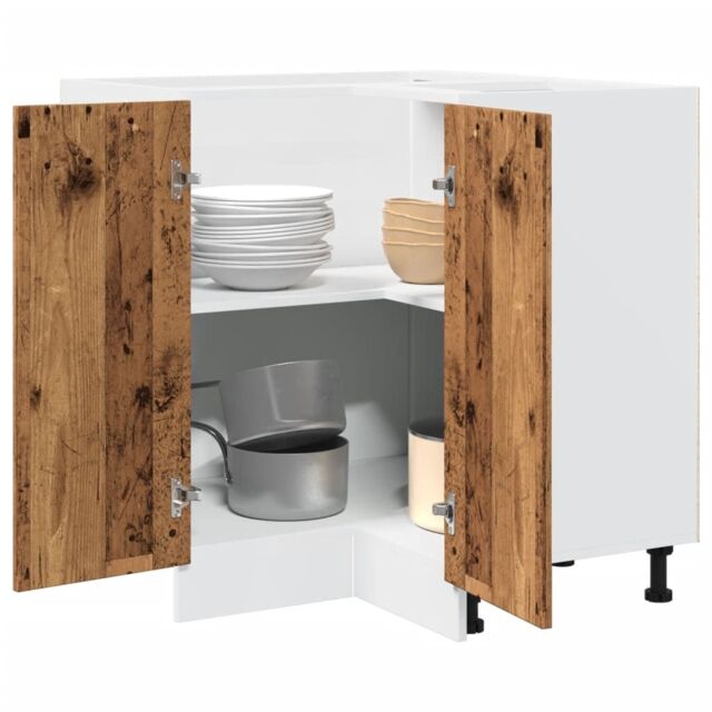Berkfield Home Kitchen Cabinet Lyon Old Wood 75.5x75.5x81.5 cm Engineered Wood in Brown - image 1