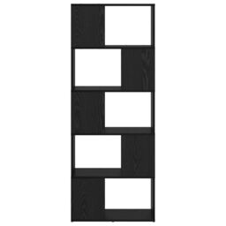 Berkfield Home Bookshelf Black oak Engineered wood 60 x 24 x 155 cm - thumbnail 5