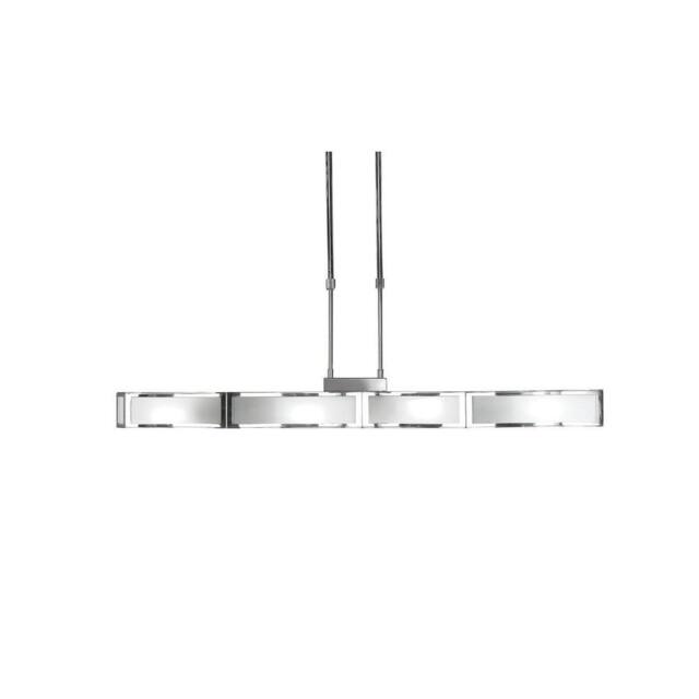 Netlighting Duna E27 Ceiling Pendant 4 Light E27 Bar Polished Chrome White Acrylic in Grey - image 1
