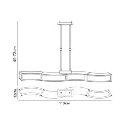Netlighting Duna E27 Ceiling Pendant 4 Light E27 Bar Polished Chrome White Acrylic in Grey - thumbnail 2