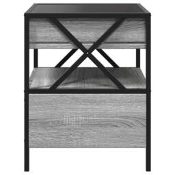 Berkfield Home Decorative Bedside Table with Infinity LED Grey Sonoma 40x40x51 cm - Size: 40 x 40 x 51 cm - thumbnail 7