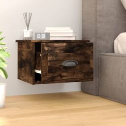 Berkfield Home Wall-mounted Bedside Cabinets 2 pcs Smoked Oak 41.5x36x28cm in Brown - Size: 41.5x36x28 cm - thumbnail 3