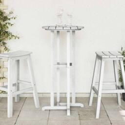 Berkfield Home Bar Table White 55x55x107 cm HDPE - Size: 55 x 55 x 107 cm - thumbnail 4