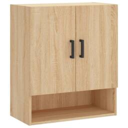 Berkfield Home Wall Cabinet Sonoma Oak 60x31x70 cm Engineered Wood in Light Oak - Size: 60 x 31 x 70 cm - thumbnail 3