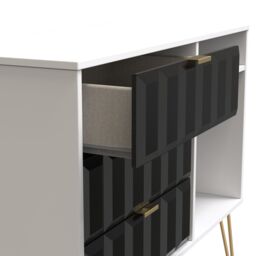 Ready Assembled 2 U Metro 3 Drawer TV Unit (Ready Assembled) in True Black - thumbnail 5