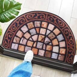 SPETLEK Anti Slip Outdoor Half Moon Slate Step Mat - Size: 100 cm diameter - thumbnail 4